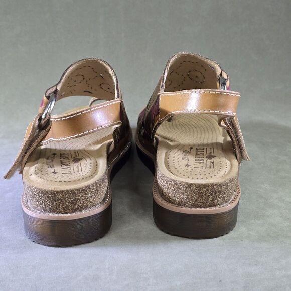 L'Artiste by Spring Step Samya Loop Toe Floral Leather Sandals Size EU38 US8 - Picture 6 of 11